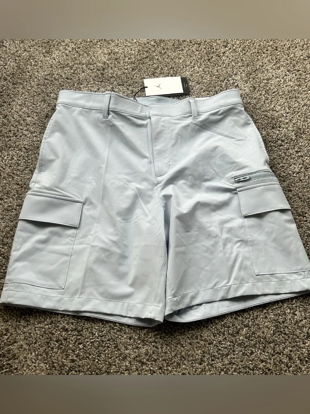 Jordan Mens Golf Cargo Shorts Light Blue Size 36 Knee Length HQ8703-440